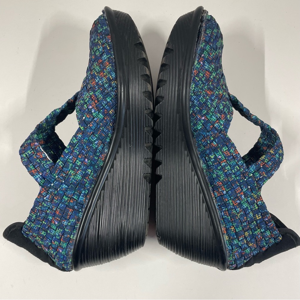 Bernie Mev Multicolored Woven peep Toe Mary Jane Platform Shoes EU Size 39 - Picture 6 of 9